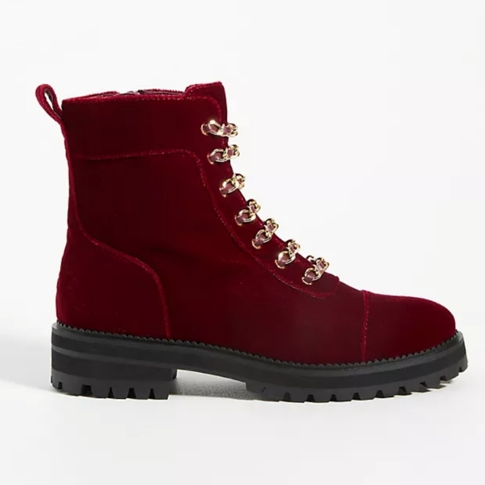 Anthropologie Cecelia New York Chance Hiker Boots - burgandy